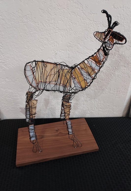 Wire Sculpture Pronghorn - "Curious the Pronghorn"