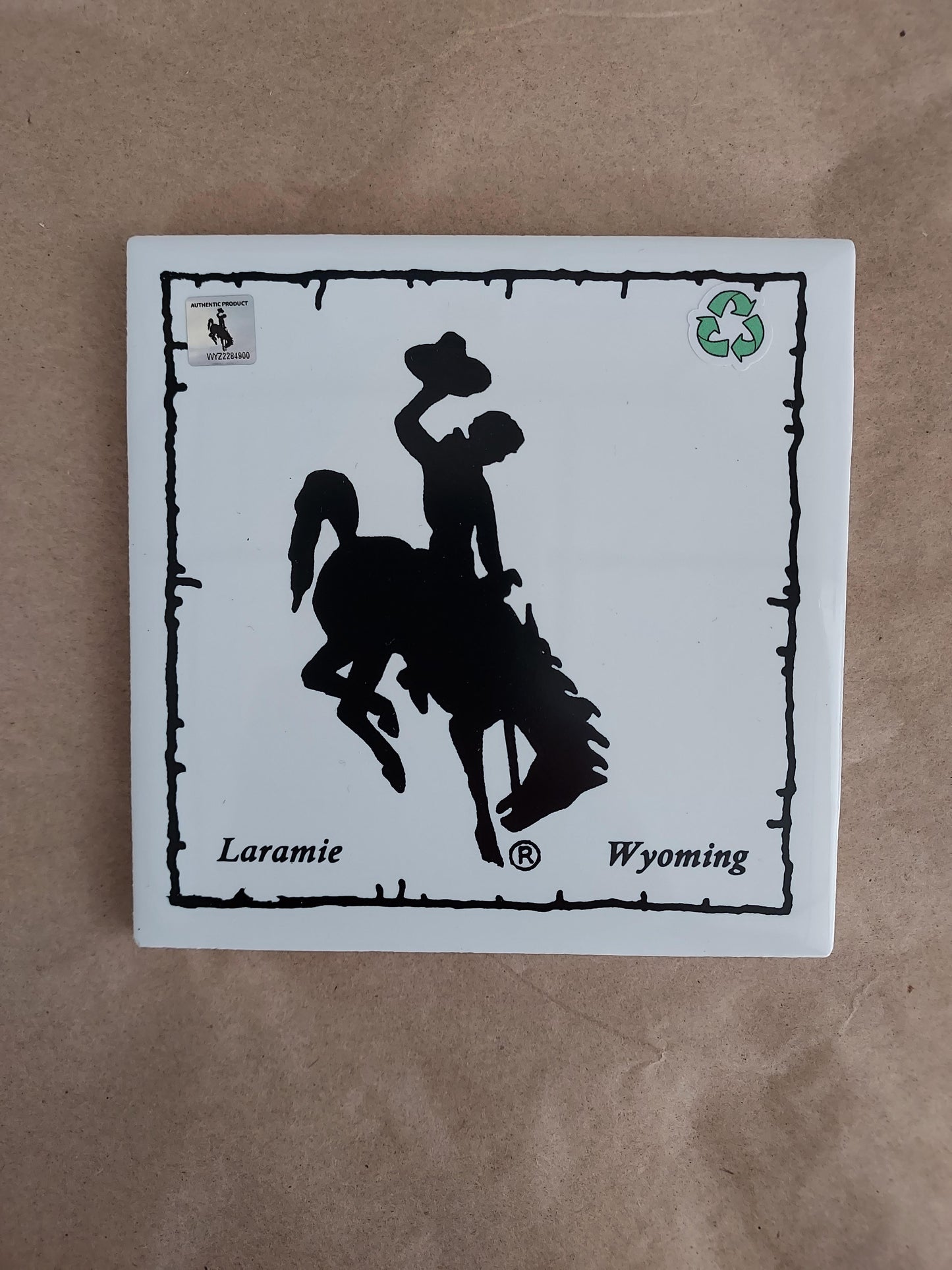 Tile Coaster -University of Wyoming's "Steamboat"