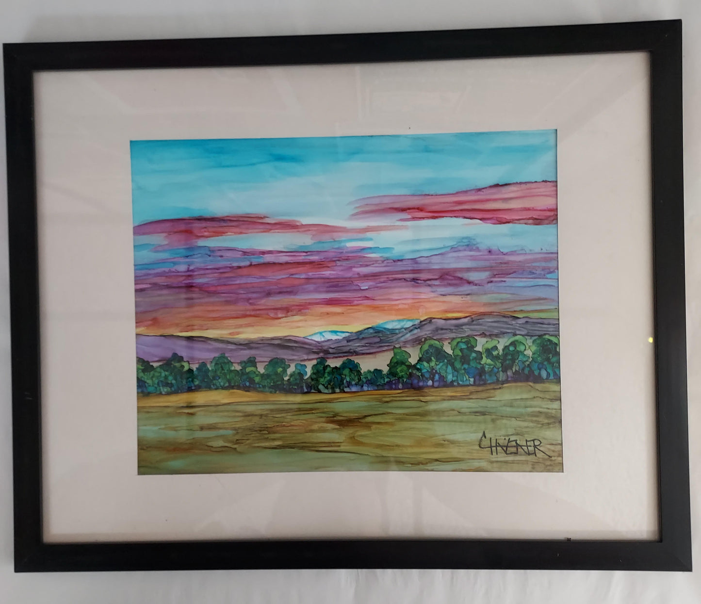 Alcohol Ink - Sunset From The Bow Fiddle