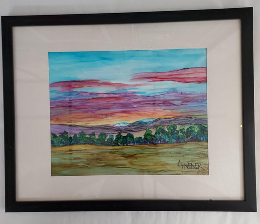 Alcohol Ink - Sunset From The Bow Fiddle