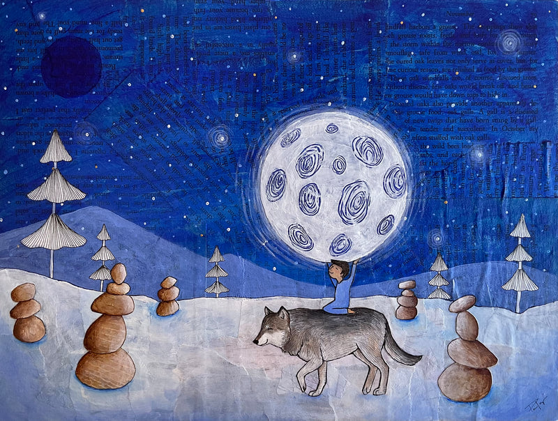 Print- "What Was Once Lost" Boy and Wolf