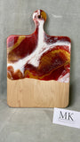 " Artisanal  Charcuterie  Cheese " Board in Reds and Gold