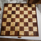 Handcrafted  Checker Board wtih Drawer and Felted Feet