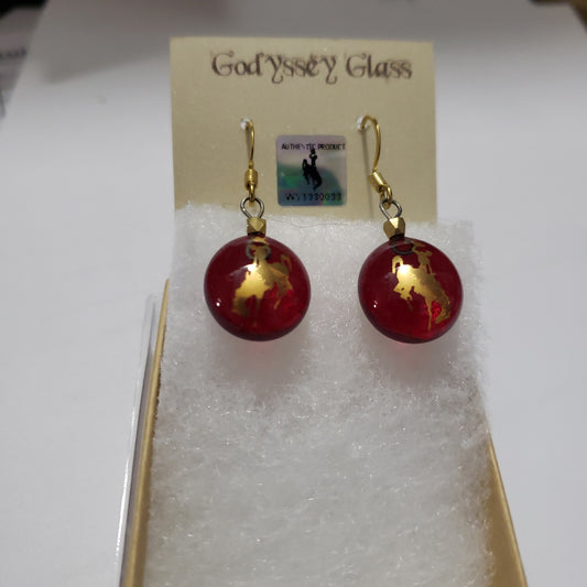 Wyoming Cowboy Red Glass Earrings