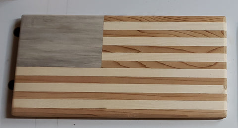 Natural Wood American Flag - Clear Coat