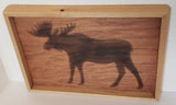 Wood Burned Moose Framed Wall Art