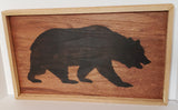 Wood Burned Bear Framed Wall Art