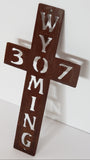 Small Metal Cross " Wyoming 307 "