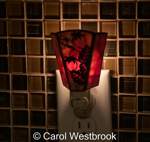 stained glass " strawberry " nightlight