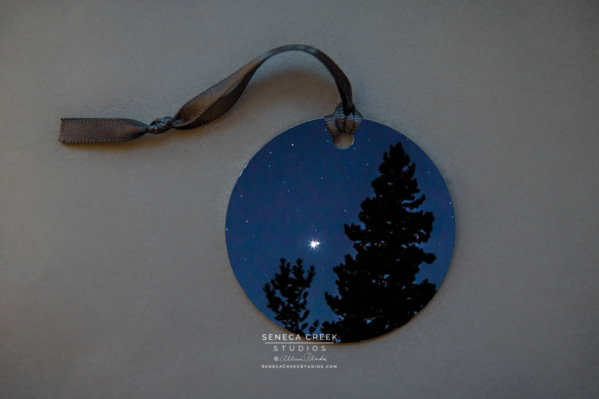 Fine art metal ornament featuring the Christmas Star of 2020