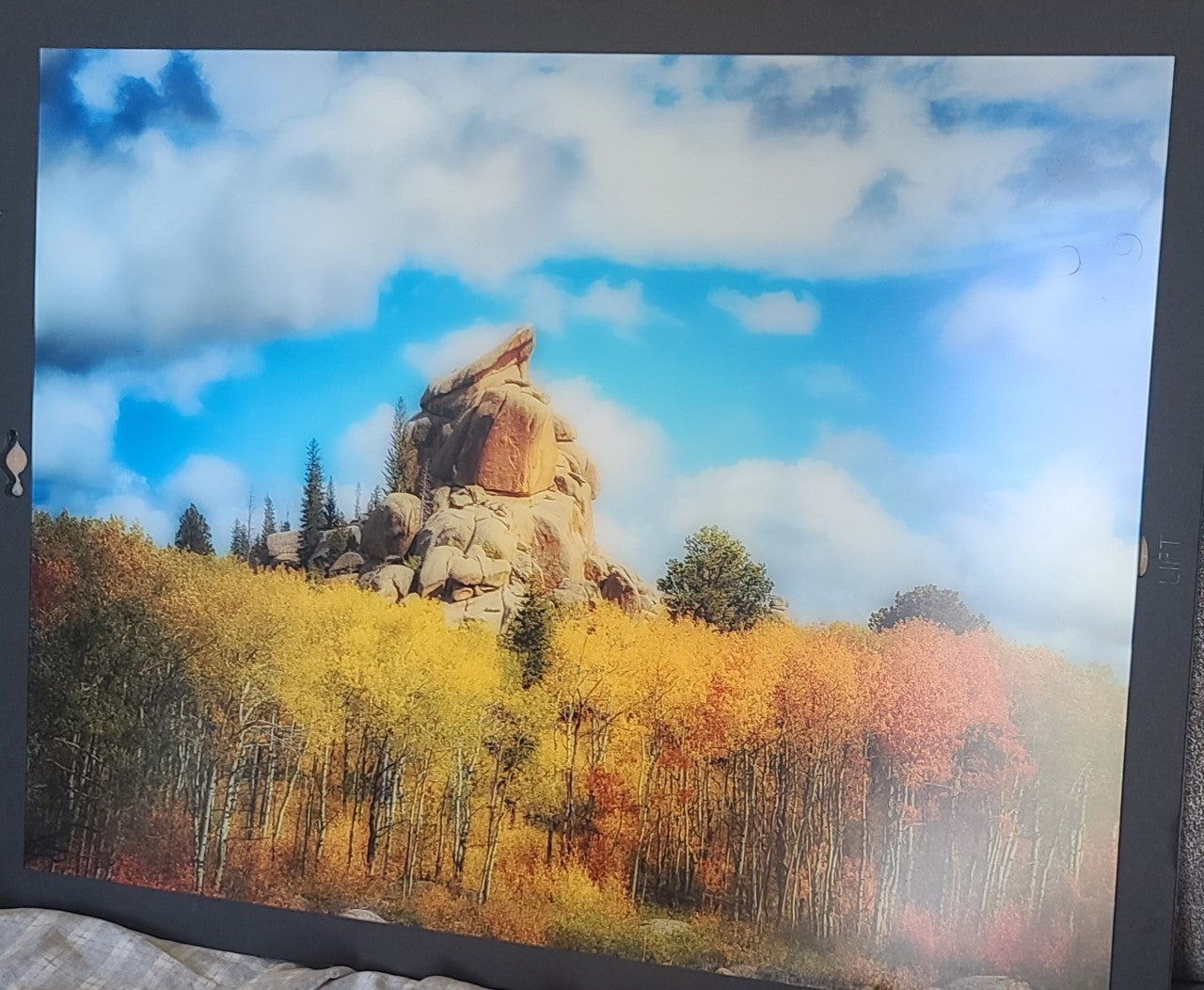 " Autumn At The Nautilus " Glass Print. taken in Vedauwoo Wyoming near the Nautilus and Potato Chip Rock. Beauty with fall in full swing.