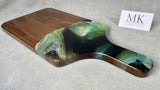"Forest Greens " Charcuterie Cheese Board in Greens and Black