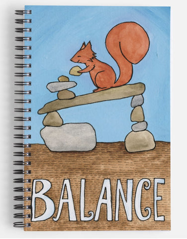 " Balance "  Red Squirrel on Balance Beam of Rocks