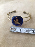 Cowgirl Blues Bucking Bronco Bracelet, Blue fused glass accent piece