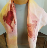 " Running Horses " Habotai Silk Shawl