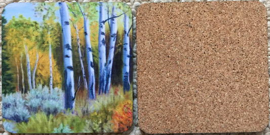 " Aspens " Coaster. From the original oil painting " On the Edge of the Forest "