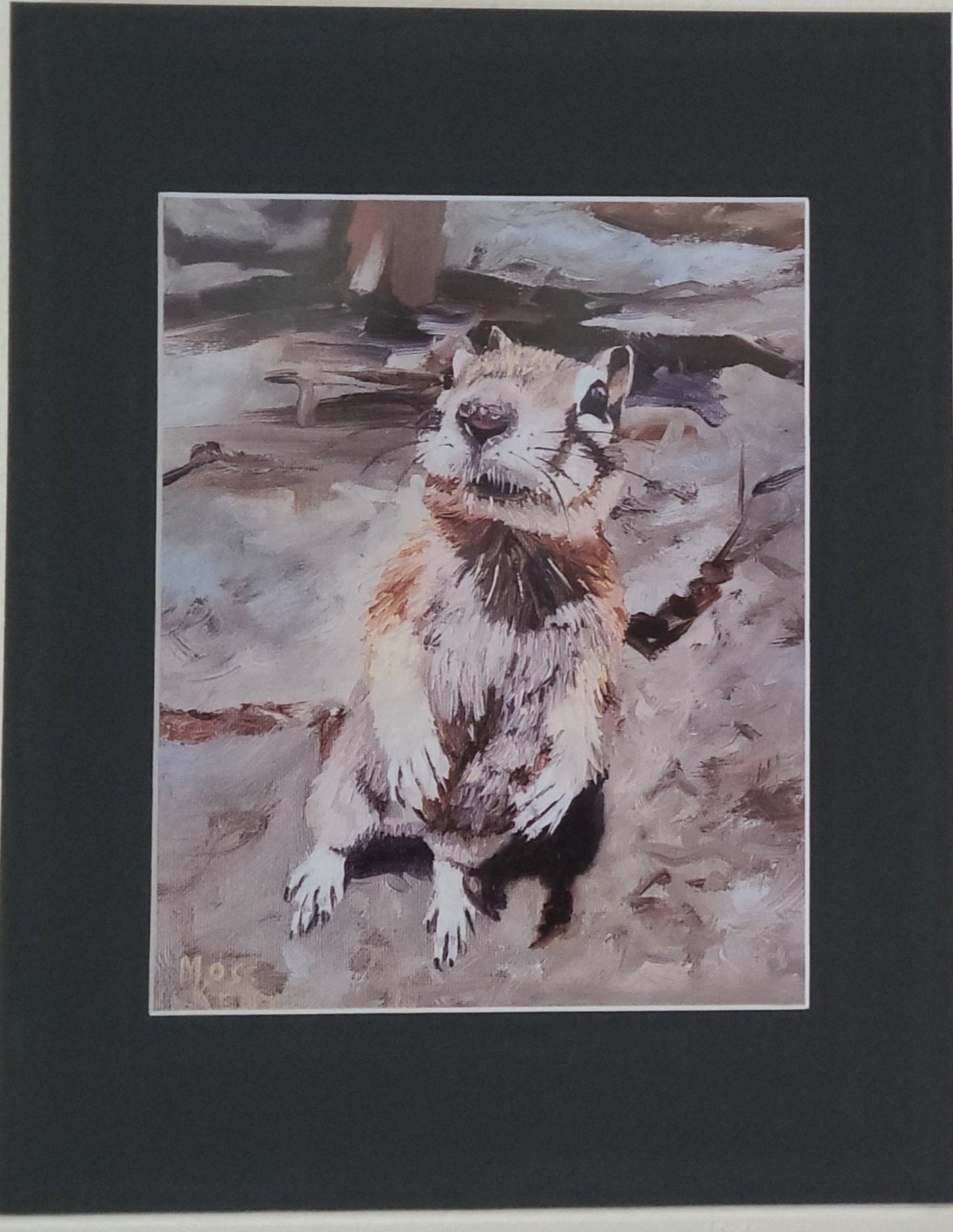" Curiosity " Squirrel Matted Print
