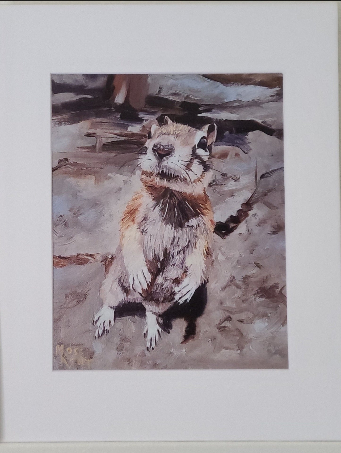 " Curiosity " Squirrel Matted Print