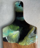 "Forest Greens " Charcuterie Cheese Board in Greens and Black