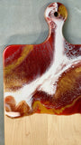 " Artisanal  Charcuterie  Cheese " Board in Reds and Gold