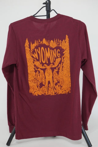 LS Wyoming Moose Maroon XSmall  T Shirt