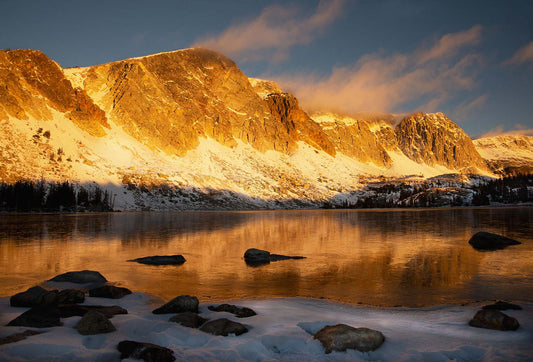 " First Light " Snowy Range Framed Photograph