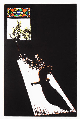 " Sun Spot" Kitty Shadows Relief Print