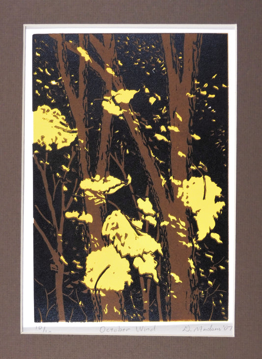" October Wind"  Summer's End Relief Print