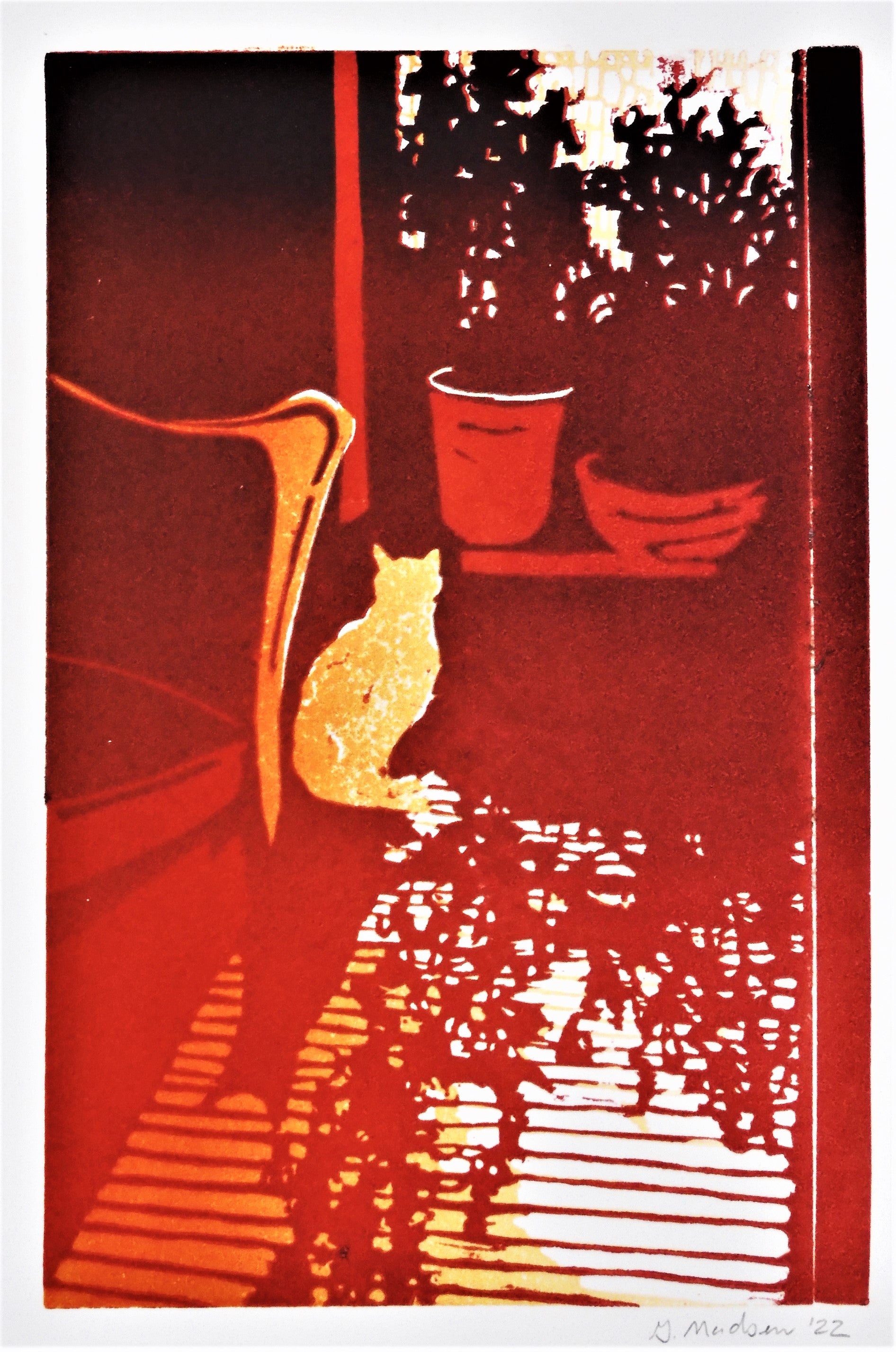 " Morning Light "   Cat Sitting in the Sunlight Relief Print