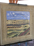 " Horse Creek Road " Antique Ceiling Tile Painting