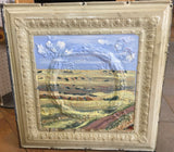 " Horse Creek Road " Antique Ceiling Tile Painting