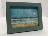 " Coronado Beach California Summer "  Framed Mini Original Watercolor