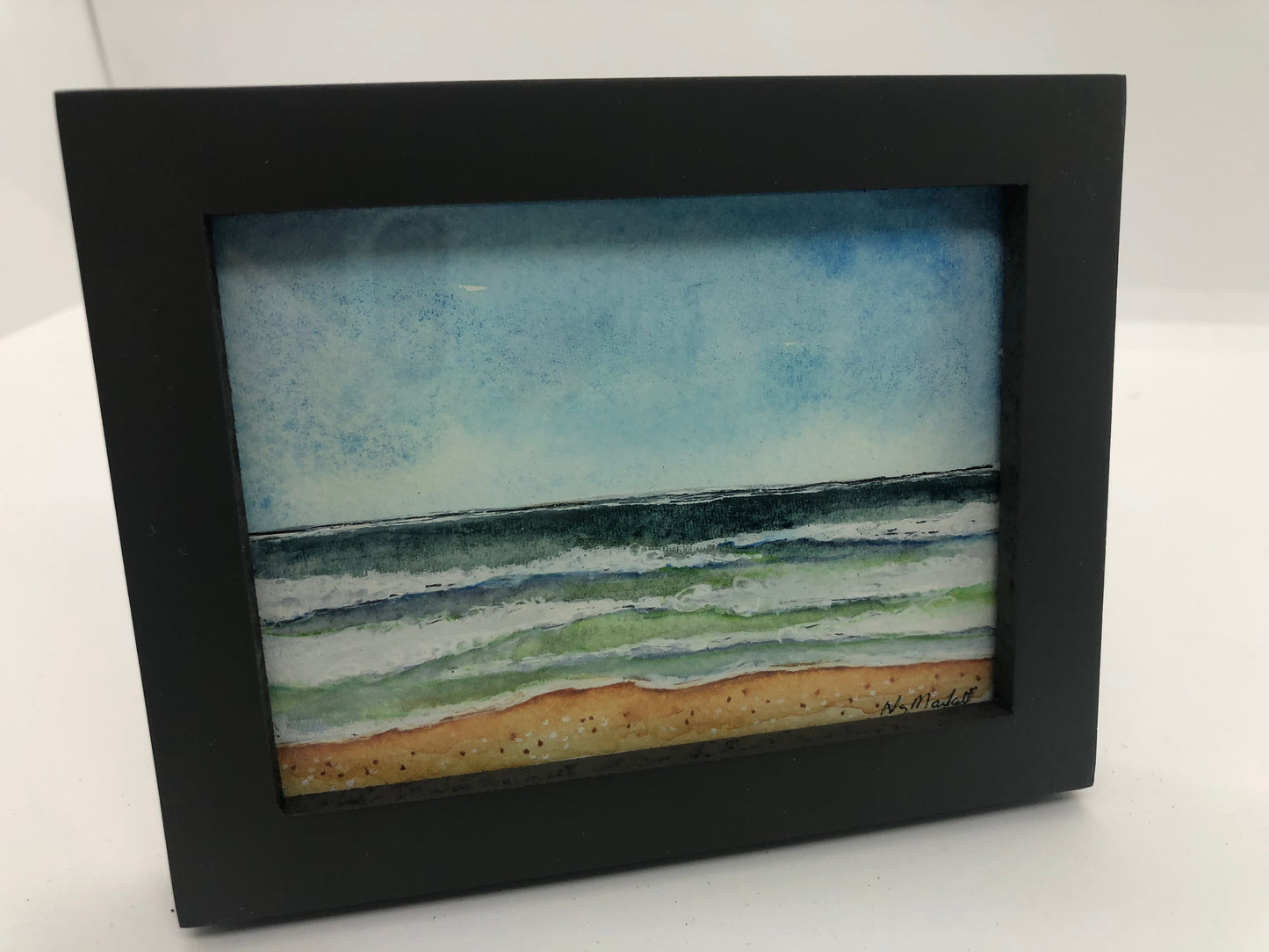 " Coronado Beach "  Framed Mini Original Watercolor