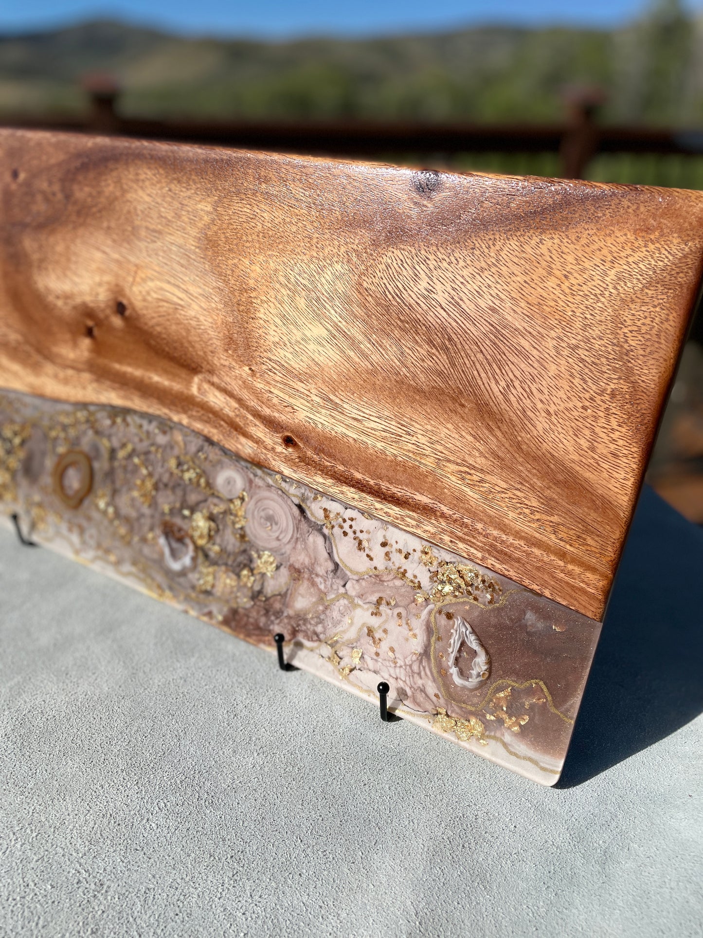 Handmade Natural English Walnut And Resin Charcuterie Board Platter
