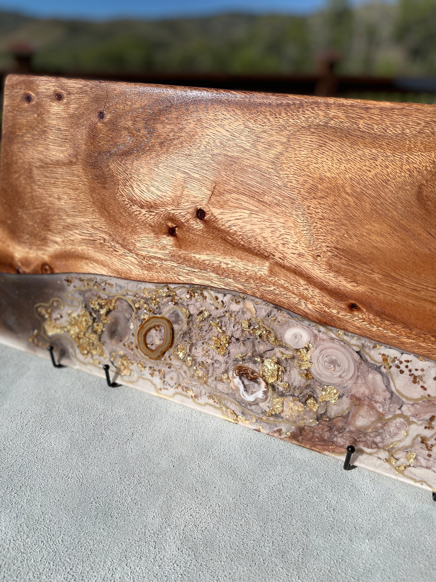 Handmade Natural English Walnut And Resin Charcuterie Board Platter