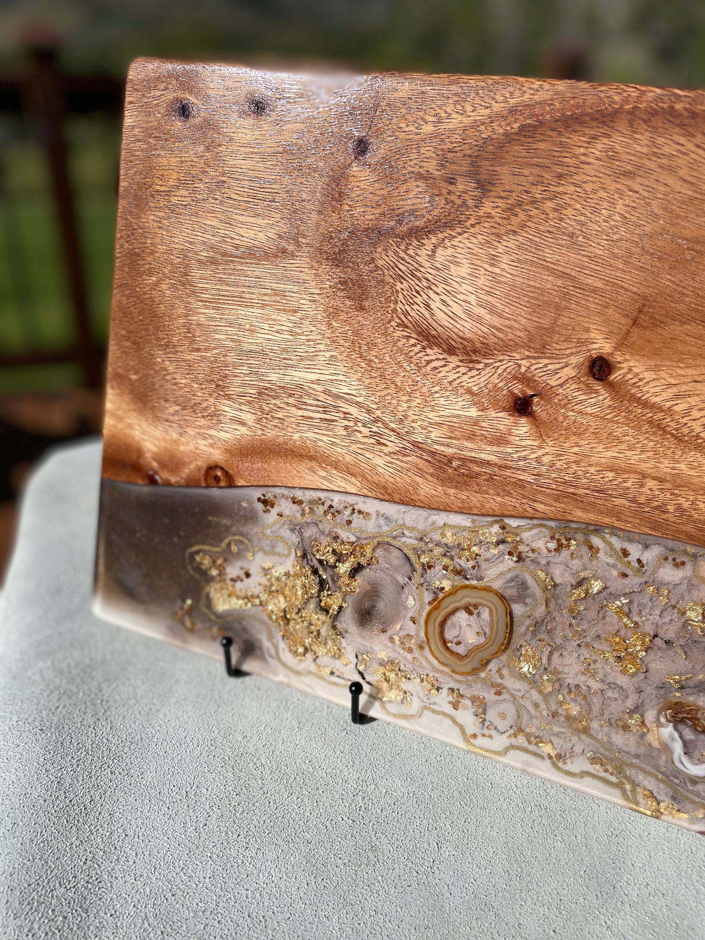 Handmade Natural English Walnut And Resin Charcuterie Board Platter