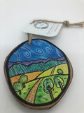 " Over The Hills " Original Wood Slice Ornament