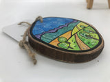 " Over The Hills " Original Wood Slice Ornament