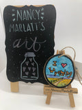 " Wyoming Love " Original Wood Slice Ornament
