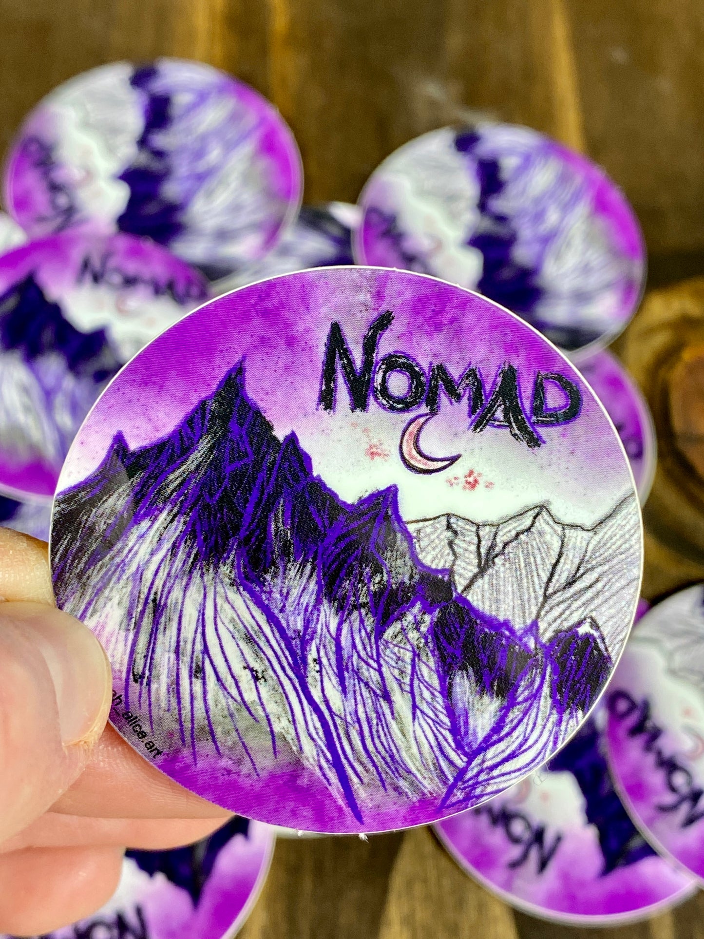 Small Vinyl Purple " Nomad " Sticker