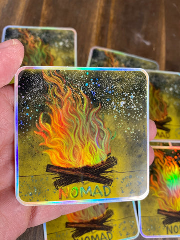Hologram Campfire Nomad Sticker