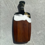 Artisan Walnut Cutting Board with Black and Gold Resin Art