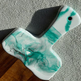 Artisan Walnut Cutting Board with Mint Resin Art