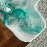 Artisan Walnut Cutting Board with Mint Resin Art
