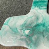Artisan Walnut Cutting Board with Mint Resin Art