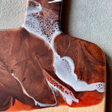 Artisan Maple Cutting Board in Fall Color Resin Art Handle