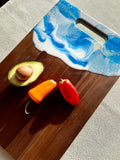 Artisan Walnut Charcuterie Board With Resin Cutout Handle