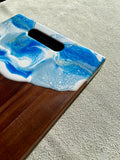 Artisan Walnut Charcuterie Board With Resin Cutout Handle