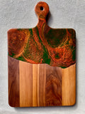 Artisan Walnut Cheese Board Copper Resin Art Handle