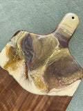 Artisan Walnut Charcuterie Board with Resin Accent Handle